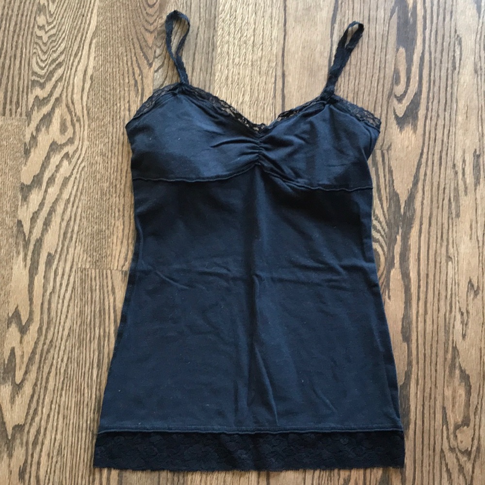 Ambiance black lace camisole, size M